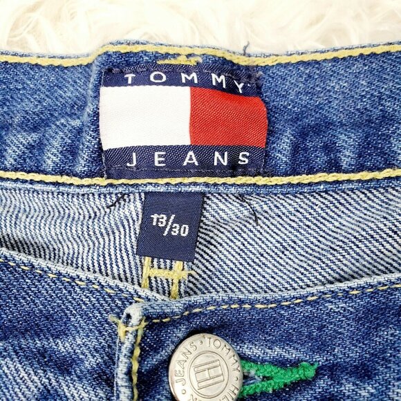 Vtg 90's Tommy Jeans Girls Juniors Tommy Hilfiger Flag Sz 13 MUST SEE! - Picture 5 of 6